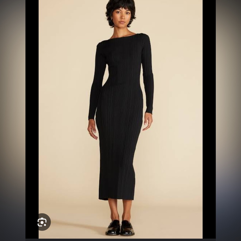 Amour Vert Ribbed Black Dress, NWT M